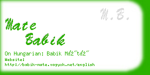 mate babik business card